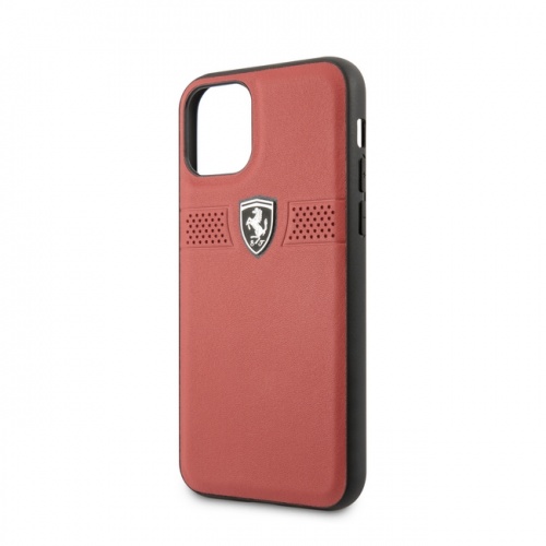 Кожаный чехол Ferrari Off-Track Perforated Horizontal Stripe для iPhone 11/11Pro/11ProMax, красный