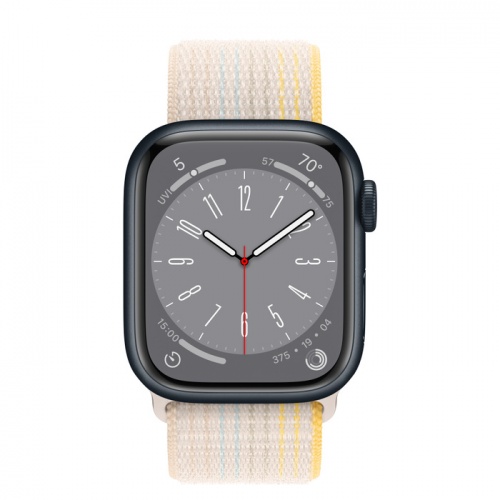 Apple Watch Series 8 45мм корпус из алюминия "полночь" и ремешок Sport Loop Starlight