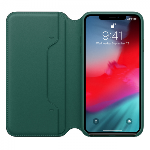 Чехол-книжка Apple Leather Folio для iPhone XS Max Leather Folio, цвет «зелёный лес»