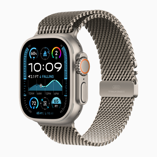 Apple Watch Ultra 2, цвет корпуса Natural, ремешок Titanium Milanese Loop, цвет Natural, размеры S/M/L