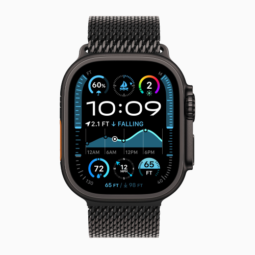 Apple Watch Ultra 2, цвет корпуса Black, ремешок Titanium Milanese Loop, цвет Black, размеры S/M/L