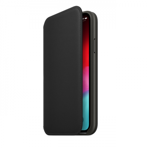 Кожаный чехол Folio для iPhone XS, чёрный цвет