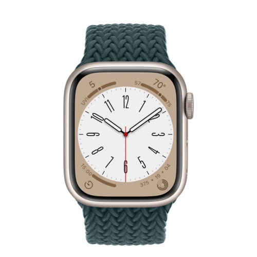 Apple Watch Series 8 41мм корпус из алюминия "сияющая звезда" и ремешок Braided Solo Loop Rainforest