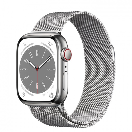 Apple Watch Series 8 41мм серебристый корпус из нержавеющей стали и ремешок Milanese Loop Silver