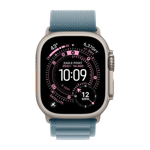 Умные часы Apple Watch Ultra 3, 49 мм, Natural Titanium Light Blue Alpine Loop