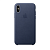 Кожаный чехол для iPhone XS, тёмно-синий цвет