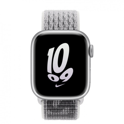 Apple Watch Series 8 41мм серебристый корпус из алюминия и ремешок Nike Sport Loop Summit White Black