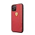 Чехол Ferrari для iPhone 11/11 Pro/11 Pro Max, Genuine leather Debossed with metal logo Hard Red