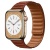 Apple Watch Series 8 45мм золотой корпус из нержавеющей стали и ремешок Leather Link Umber