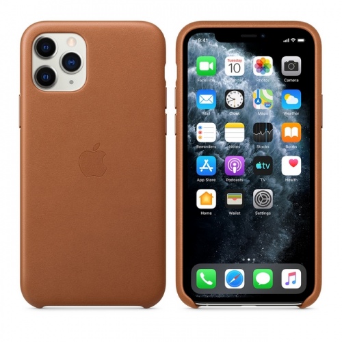 Кожаный чехол для iPhone 11 Pro, золотисто_коричневый цвет