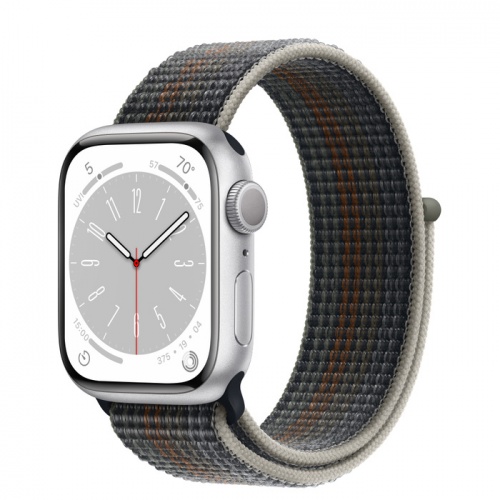 Apple Watch Series 8 41мм серебристый корпус из алюминия и ремешок Sport Loop Midnight