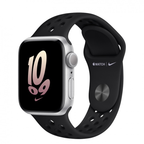 Apple Watch Series SE 2022 40мм серебристый корпус из алюминия и ремешок Nike Sport Band Black Black