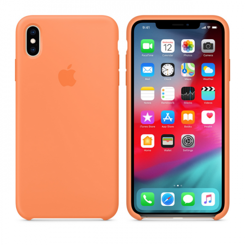 Чехол Apple для Phone XS Max, силикон, цвет «свежая папайя»