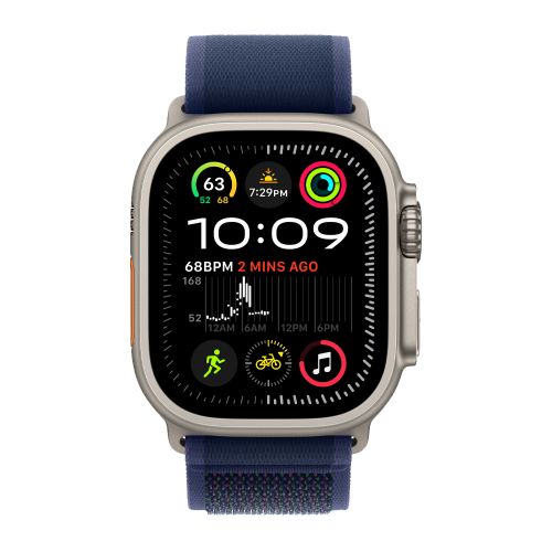 Apple Watch Ultra 2, цвет корпуса Natural, ремешок Trail Loop, цвет Blue, размеры S/M/L