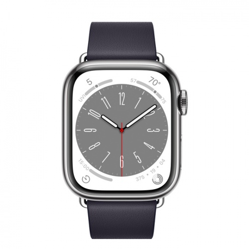 Apple Watch Series 8 41мм серебристый корпус из нержавеющей стали и ремешок Modern Buckle Ink
