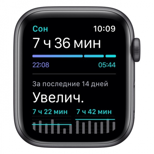 Apple Watch Nike SE из алюминия, 44 мм, цвет «серый космос» и «антрацитовый/чёрный»