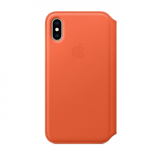 Кожаный чехол Folio для iPhone XS, цвет «тёплый закат»