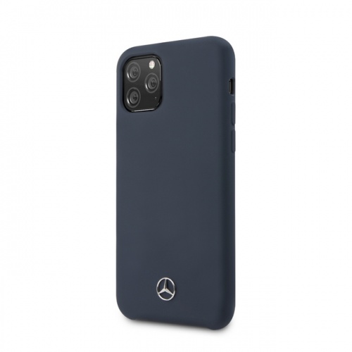 Чехол Mercedes Liquid Silicone Hard для iPhone 11/11Pro/11ProMax, синий