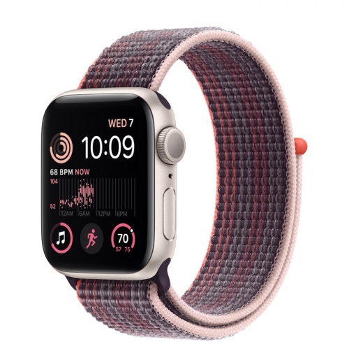 Apple Watch Series SE 2022 44мм корпус из алюминия "сияющая звезда" и ремешок Sport Loop Elderberry