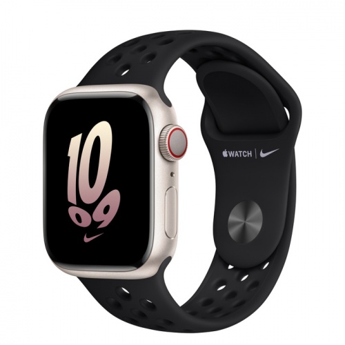 Apple Watch Series 8 45мм корпус из алюминия "сияющая звезда" и ремешок Nike Sport Band Black Black