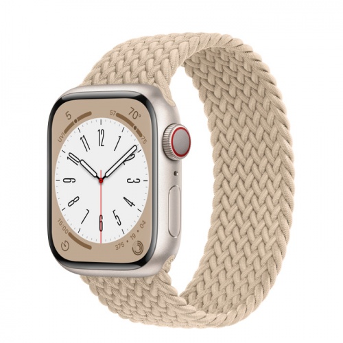 Apple Watch Series 8 45мм корпус из алюминия "сияющая звезда" и ремешок Braided Solo Loop Beige