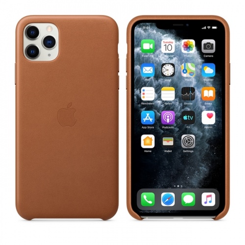 Кожаный чехол для iPhone 11 Pro Max, золотисто_коричневый цвет