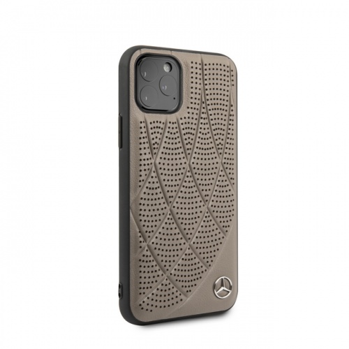 Чехол Mercedes Urban Smooth perforated Hard для iPhone 11/11Pro/11ProMax, коричневый