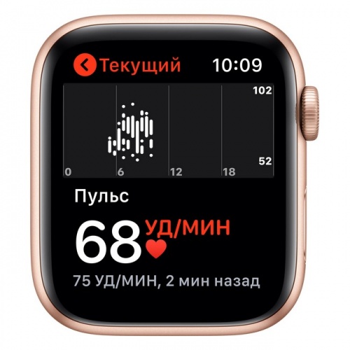 Apple Watch SE, 44 мм, корпус из алюминия золотого цвета, спортивный ремешок цвета «розовый песок»