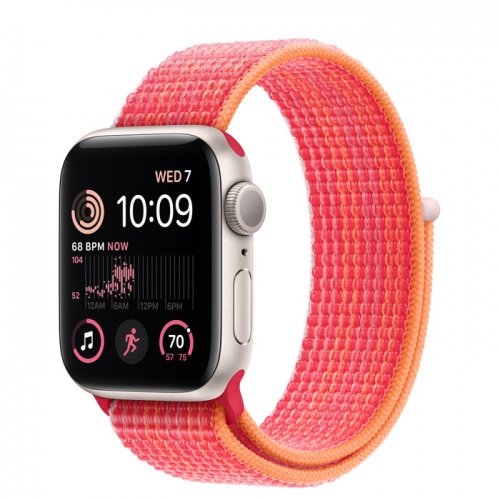 Apple Watch Series SE 2022 40мм корпус из алюминия "сияющая звезда" и ремешок Sport Loop Red