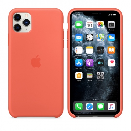 Чехол Apple Silicone Case для Max, цвет «спелый клементин» (оранжевый)