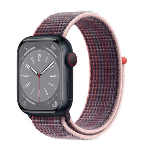 Apple Watch Series 8 45мм корпус из алюминия "полночь" и ремешок Sport Loop Elderberry