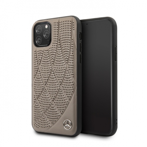 Чехол Mercedes Urban Smooth perforated Hard для iPhone 11/11Pro/11ProMax, коричневый