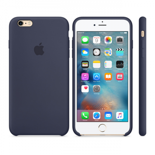 Силиконовый чехол для iPhone 6/6s Plus, тёмно-синий цвет