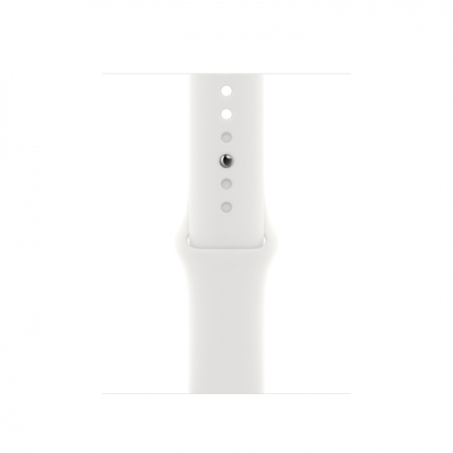 Apple Watch Series 8 45мм серебристый корпус из нержавеющей стали и ремешок Sport Band White