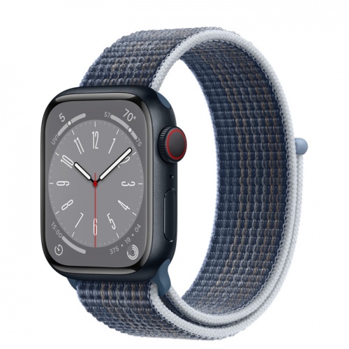 Apple Watch Series 8 41мм корпус из алюминия "полночь" и ремешок Sport Loop Storm Blue
