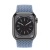 Apple Watch Series 8 45мм графитовый корпус из нержавеющей стали и ремешок Braided Solo Loop Slate Blue