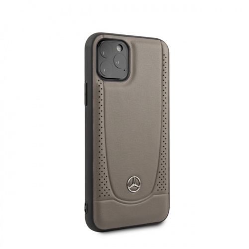 Кожаный чехол Mercedes Urban Smooth perforated Hard для iPhone 11/11Pro/11ProMax, коричневый