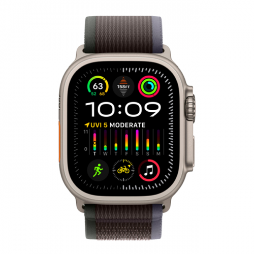 Apple Watch Ultra 2 GPS + Cellular, 49 мм, корпус из титана, ремешок Trail синего/черного цвета, размер M/L