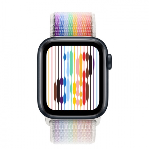 Apple Watch Series SE 2022 44мм корпус из алюминия "полночь" и ремешок Sport Loop Pride Edition