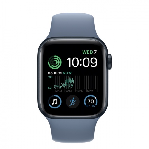 Apple Watch Series SE 2022 44мм корпус из алюминия "полночь" и ремешок Sport Band Slate Blue