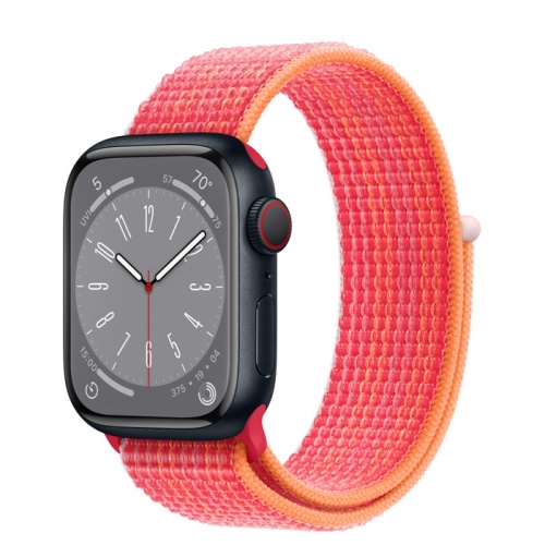 Apple Watch Series 8 41мм корпус из алюминия "полночь" и ремешок Sport Loop Red