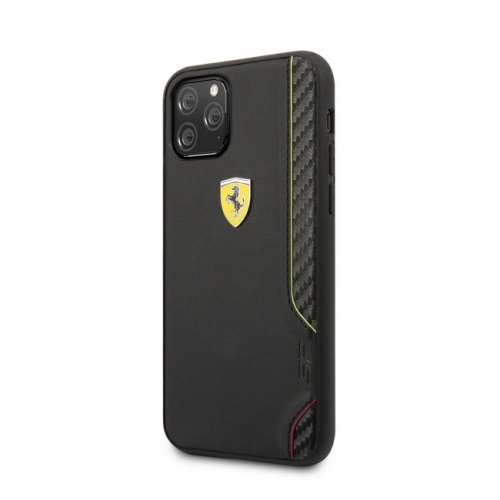 Кожаный чехол Ferrari Quilted with metal logo Hard для iPhone 11/11Pro/11ProMax, серый