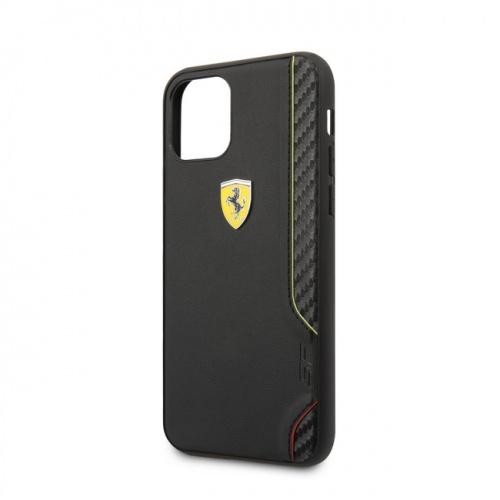 Кожаный чехол Ferrari Quilted with metal logo Hard для iPhone 11/11Pro/11ProMax, серый