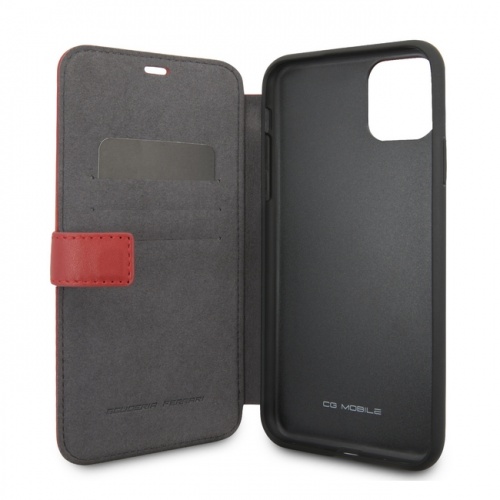 Кожаный чехол Ferrari Off-Track logo booktype case для iPhone 11/11 Pro/11 Pro Max, красный