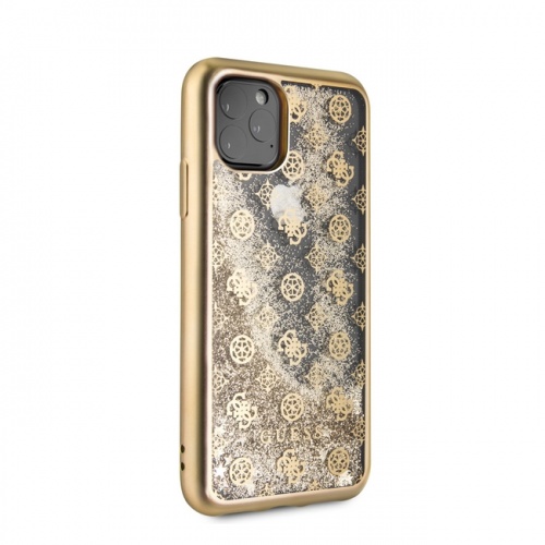 Чехол Guess Glitter 4G Peony Hard для iPhone 11/11Pro/11ProMax, золотой