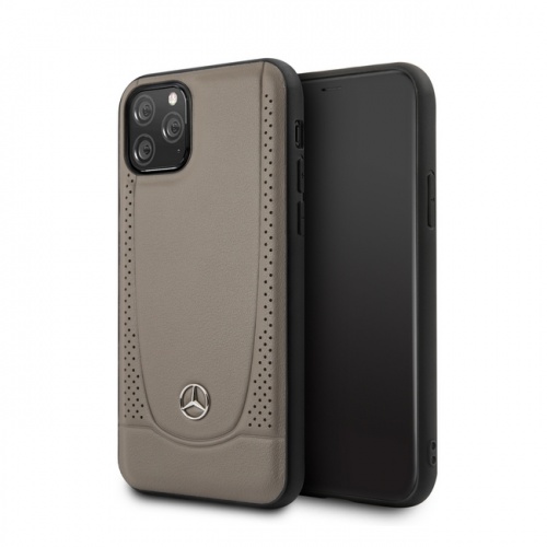 Кожаный чехол Mercedes Urban Smooth perforated Hard для iPhone 11/11Pro/11ProMax, коричневый