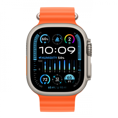 Apple Watch Ultra 2 GPS + Cellular, 49 мм, корпус из титана, ремешок Ocean оранжевого цвета