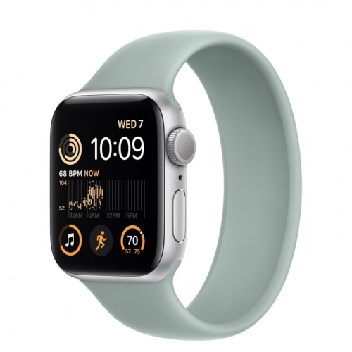 Apple Watch Series SE 2022 44мм серебристый корпус из алюминия и ремешок Solo Loop Succulent