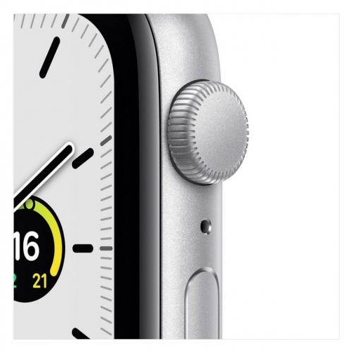 Apple Watch SE, 40 мм, корпус из алюминия серебристого цвета, спортивный ремешок белого цвета