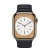 Apple Watch Series 8 45мм золотой корпус из нержавеющей стали и ремешок Leather Link Midnight
